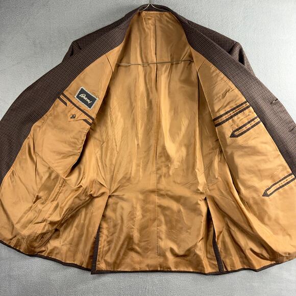 Brioni Senato Italy 100% Wool Brown 3 Button Single Breast Blazer Jacket 44 R - Picture 8 of 13